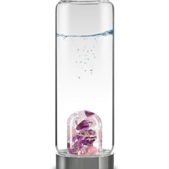VitaJuwel Via Wellness Water Bottle Amethyst Rose Quartz Clear Quartz - Picture 8 of 10